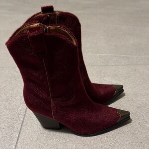 Women's Oasis Society Faux Fur Western Ankle Boots